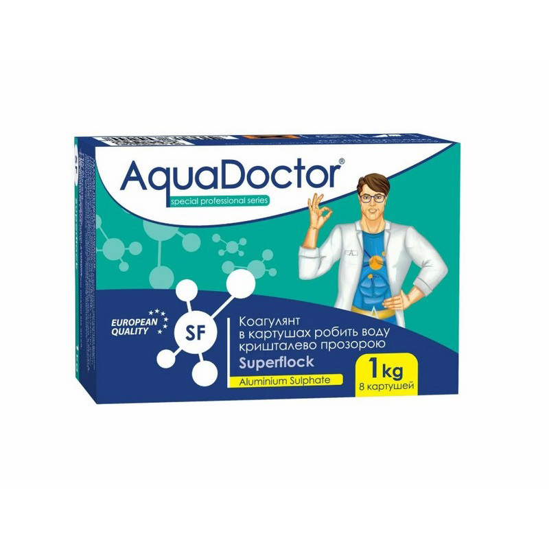 Коагулюючий засіб в картушах робиль воду кришталево прозорою Superflock AquaDoctor 2499AD
