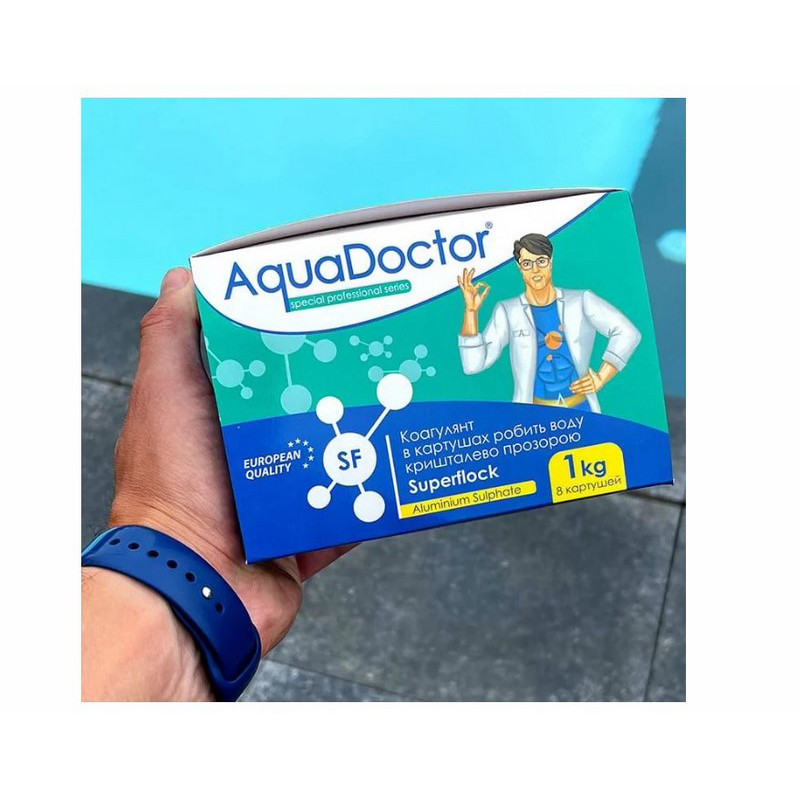 Коагулюючий засіб в картушах робиль воду кришталево прозорою Superflock AquaDoctor 2499AD