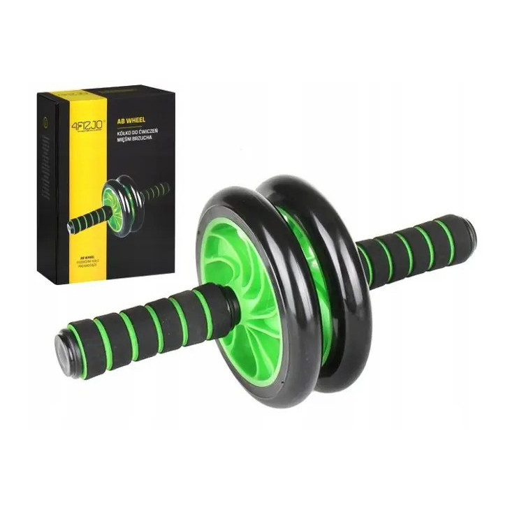 Гімнастичний ролик для преса Ab Wheel 4FIZJO Black/Green