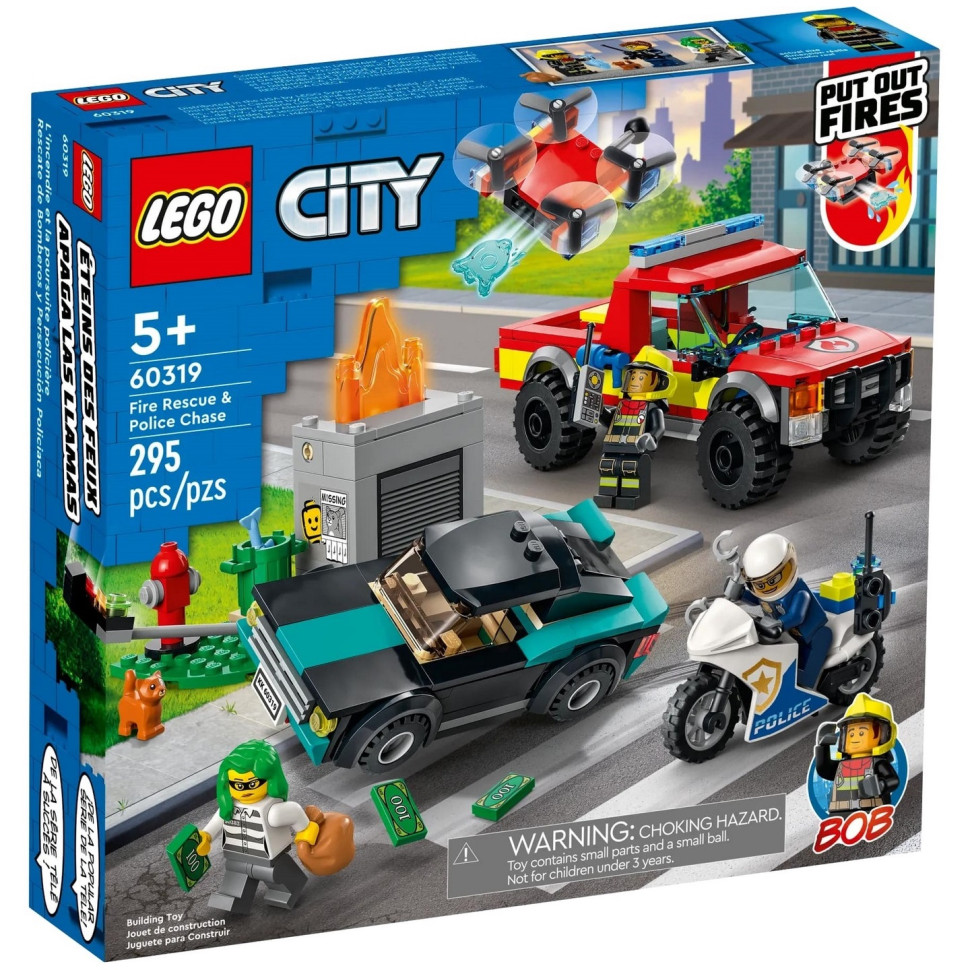 Конструктор LEGO City Пожежна рятувальна служба і поліцейське переслідування 60319