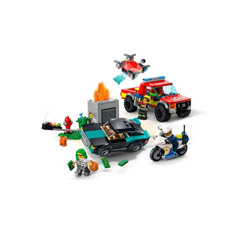 Конструктор LEGO City Пожежна рятувальна служба і поліцейське переслідування 60319