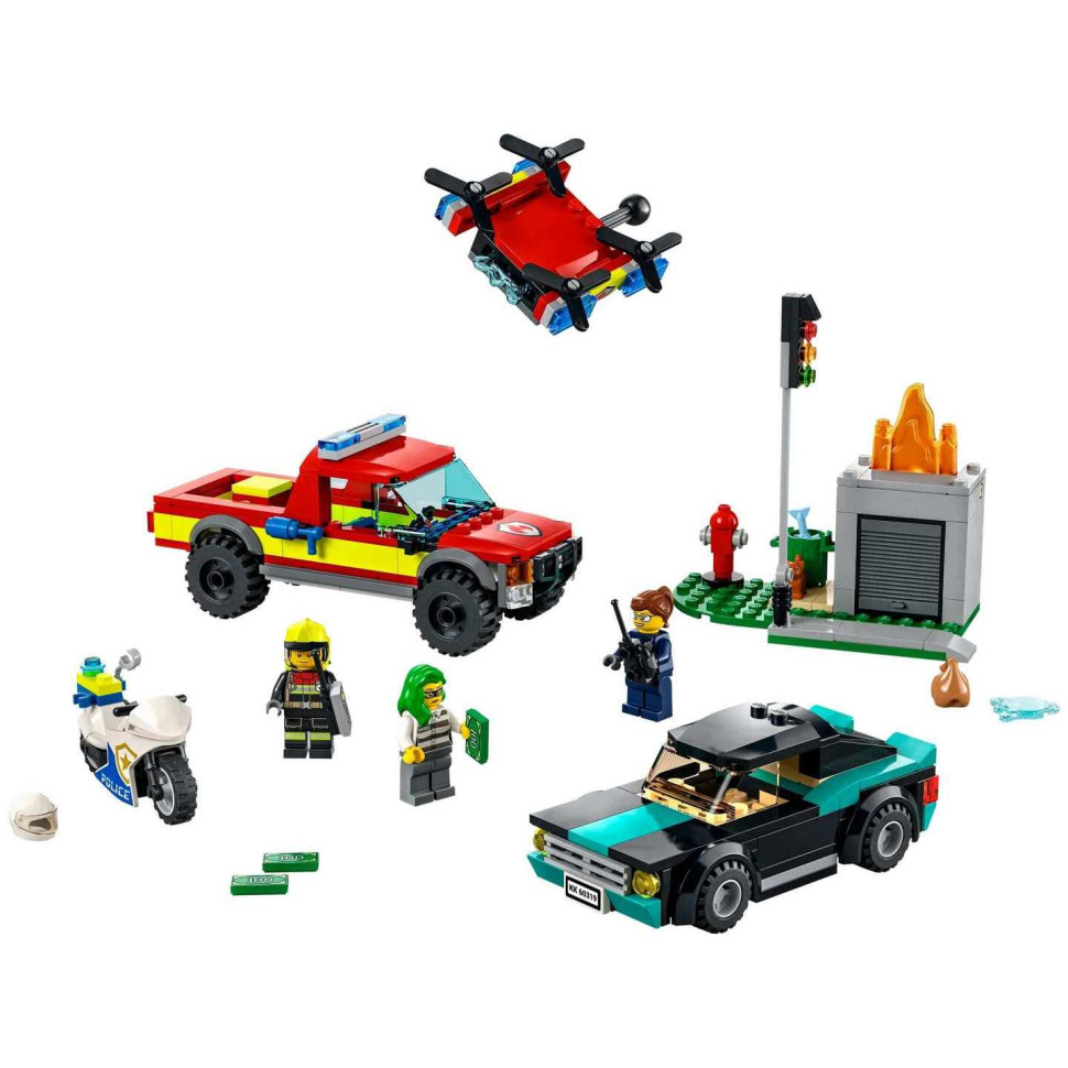 Конструктор LEGO City Пожежна рятувальна служба і поліцейське переслідування 60319