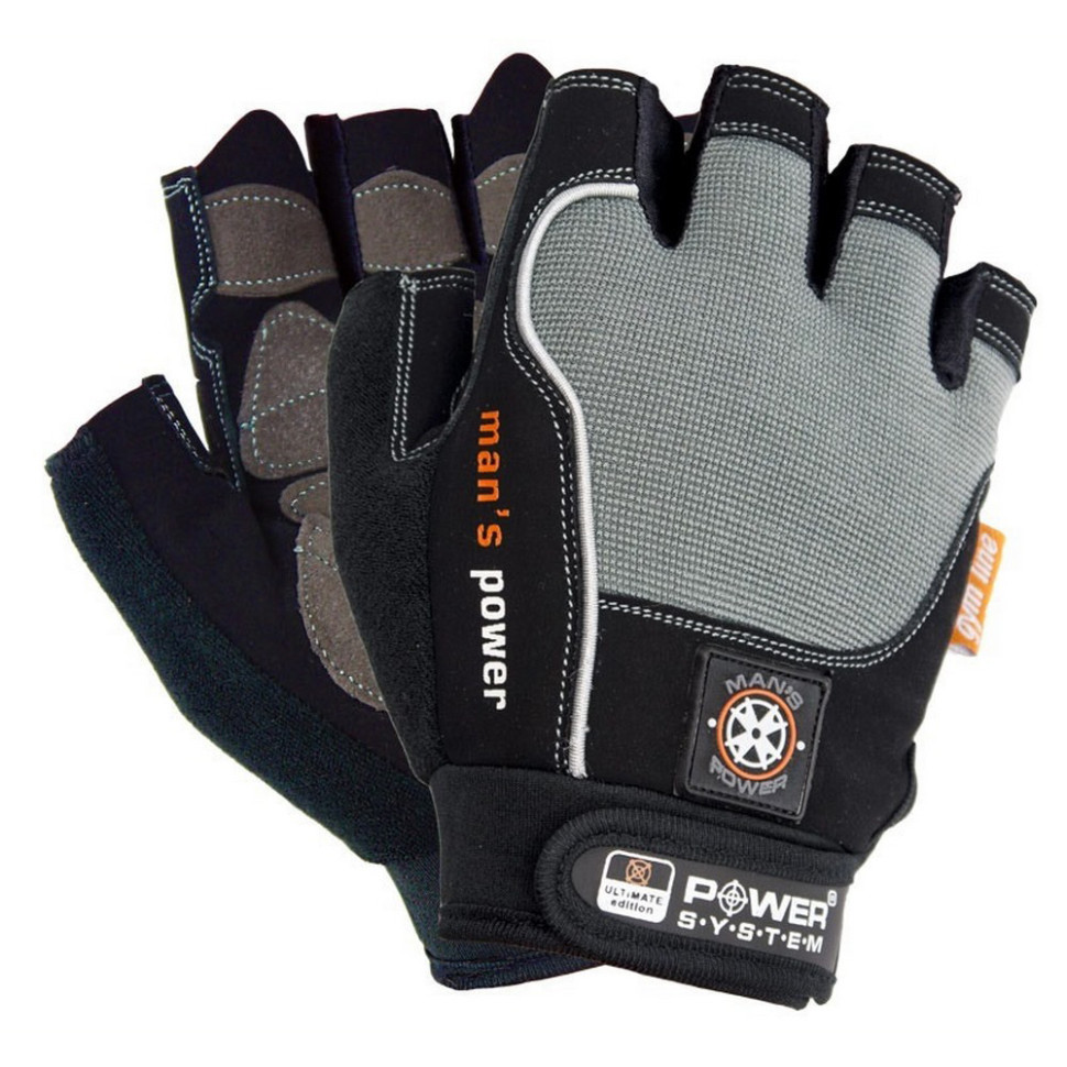 Перчатки для фитнеса PS-2580 Man's Power Power System PS-2580_2XL_Black-grey, Black/Grey, XXL