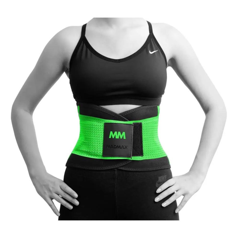 Пояс компрессионный Slimming belt MadMax MFA-277-GRN_M Black/neon green M