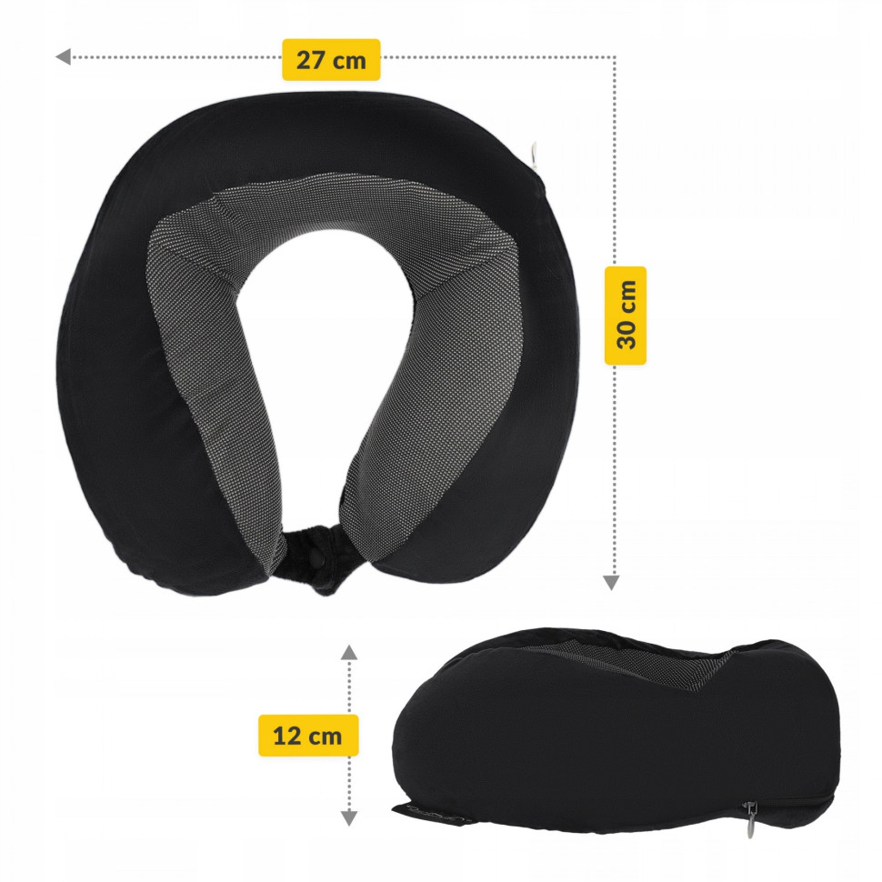 Подушка дорожная 4FIZJO 4FJ0576 Black 30x27x12 см