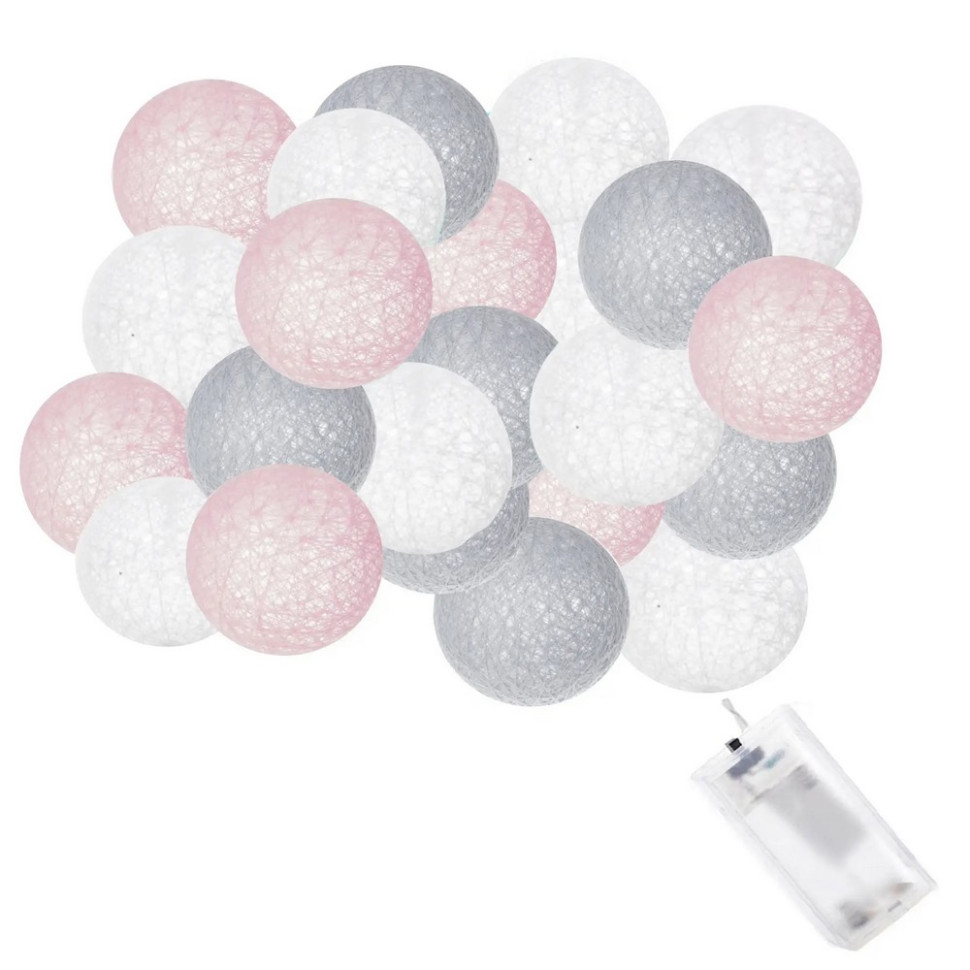Гирлянда на батарейках Cotton Balls Springos CL0048, 4 м 20 LED, Warm White