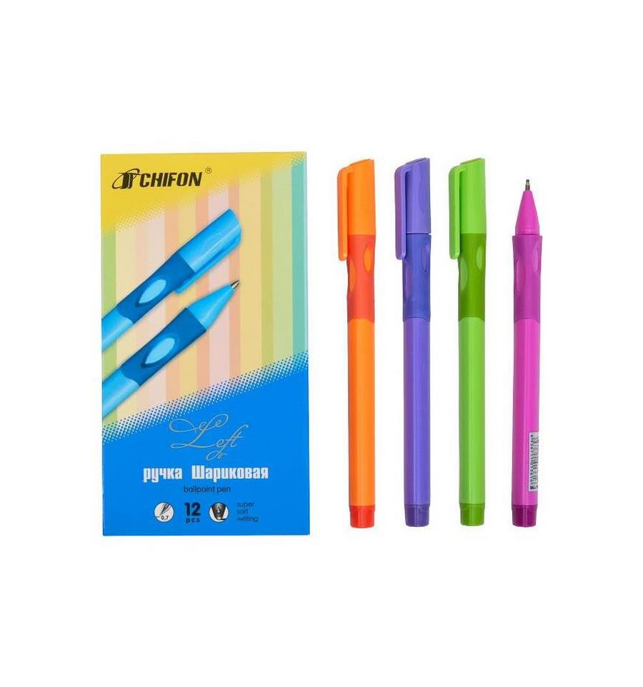 Ручка синяя масляная CHIFON COLOR-IT 1361SP упаковка 12 шт