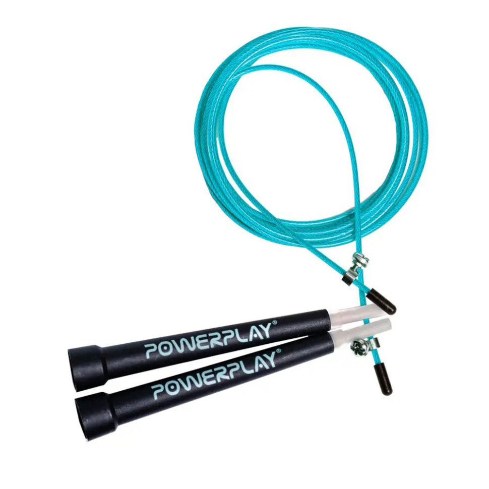 Скакалка скоростная PowerPlay PP_4202_Cyan, Бирюзовая