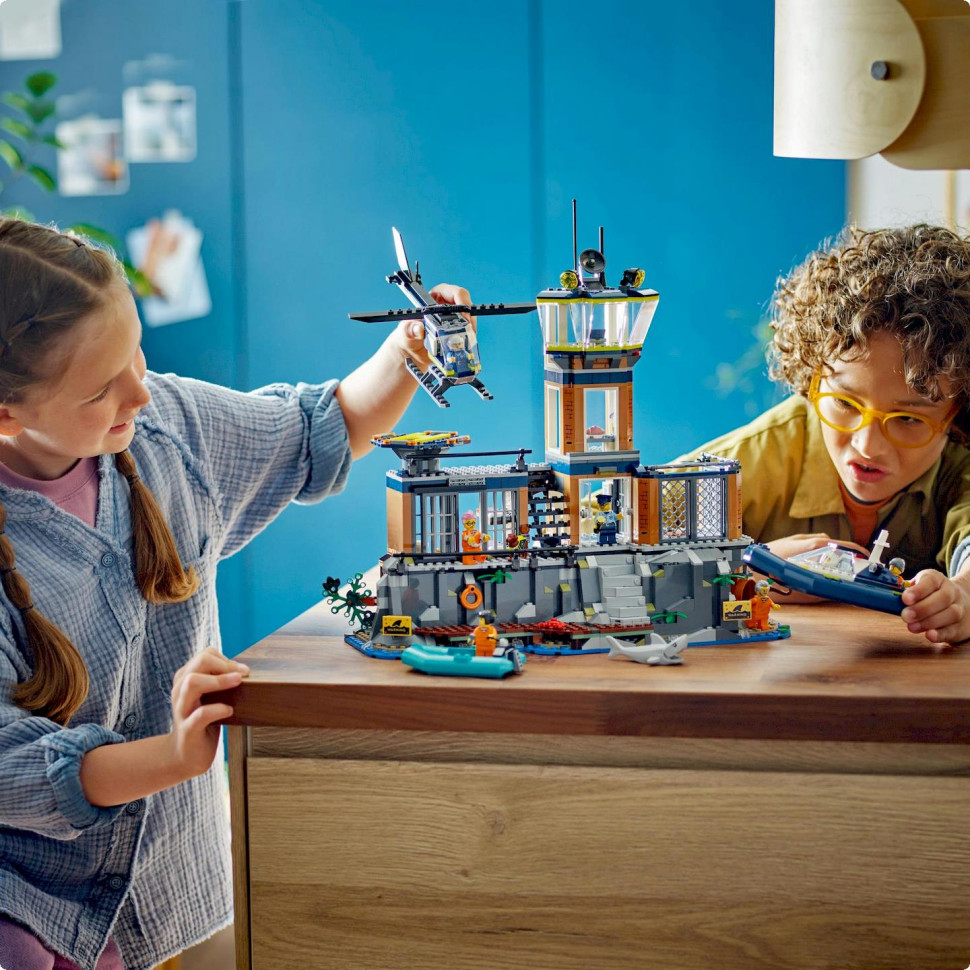 Конструктор Полицейский остров-тюрьма LEGO 60419, 980 деталей 