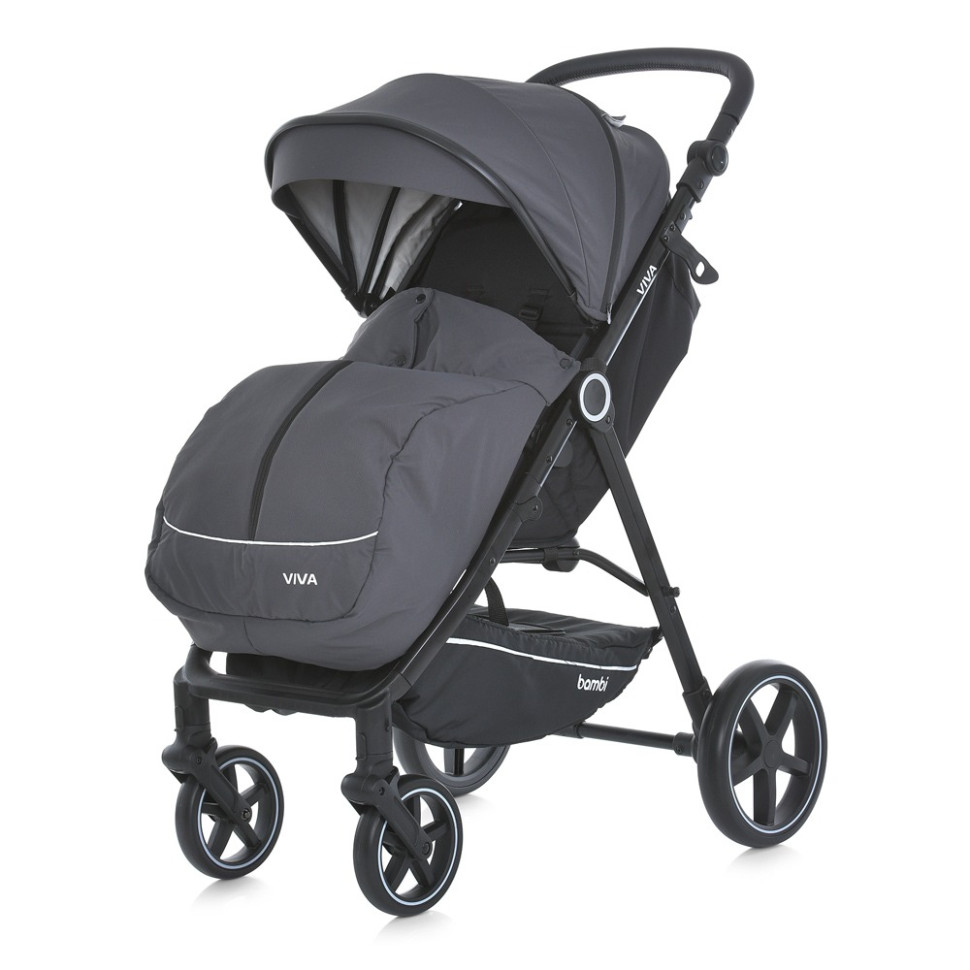 Коляска детская прогулочная VIVA Bambi M 5723 Ash gray, серая