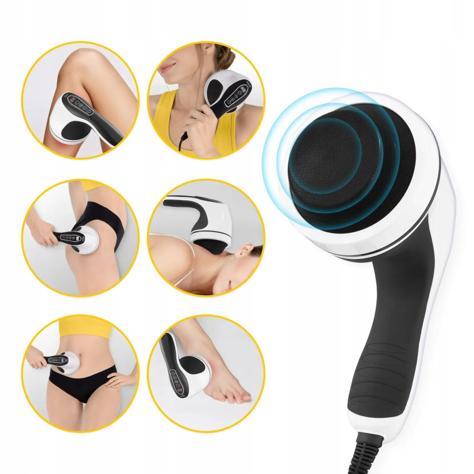 Ручний антицелюлітний масажер для тіла Body Shaping 4FIZJO 4FJ0557 White 4 в 1