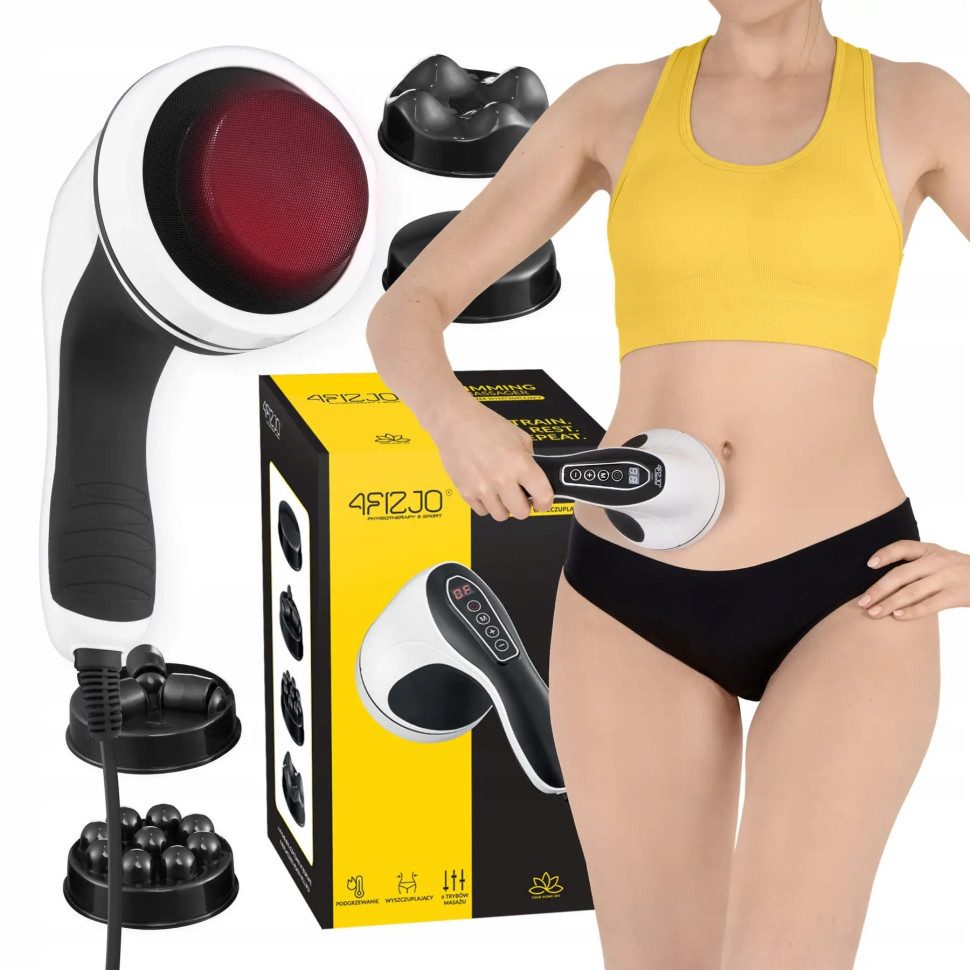 Ручний антицелюлітний масажер для тіла Body Shaping 4FIZJO 4FJ0557 White 4 в 1
