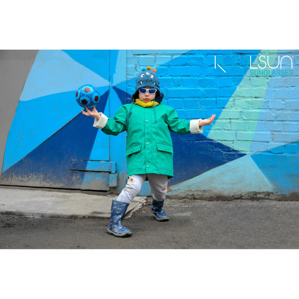 Детские солнцезащитные очки Koolsun бело-голубые серии Sport (Размер: 3+) KS-SPWHSH003