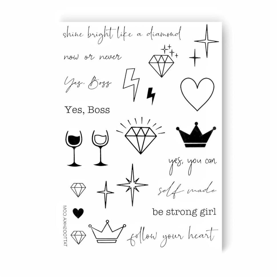Набір тимчасових татуювань GIRL POWER TATTOOSHKA LB-101