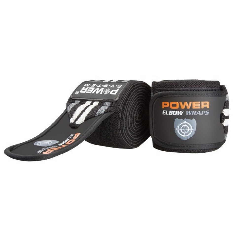 Бинты на локоть PS-3600 Elbow Wraps Power System PS-3600_Grey-Black, Grey/Black (пара)