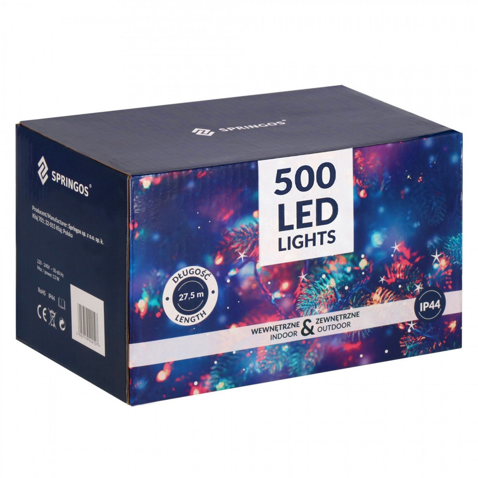 Гирлянда уличная Springos CL0523, 25 м 500 LED, Blue