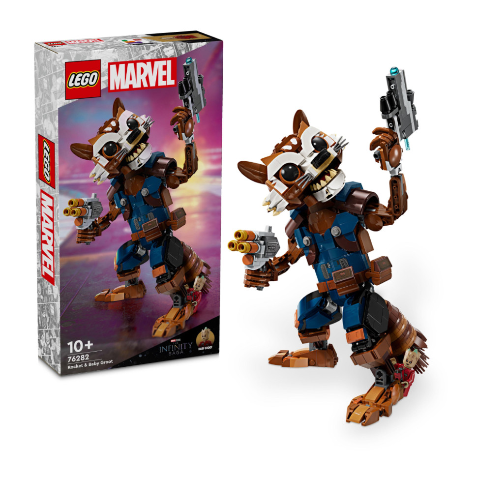 Конструктор LEGO Marvel Ракета й малюк Ґрут 76282, 566 деталей 