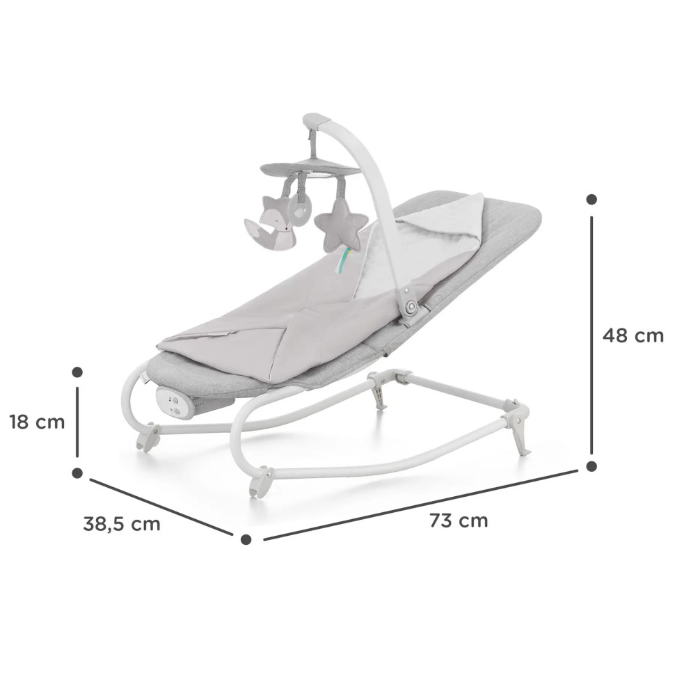 Шезлонг-гойдалка Felio 2 Kinderkraft KBFELI20GRY0000 Stone Grey
