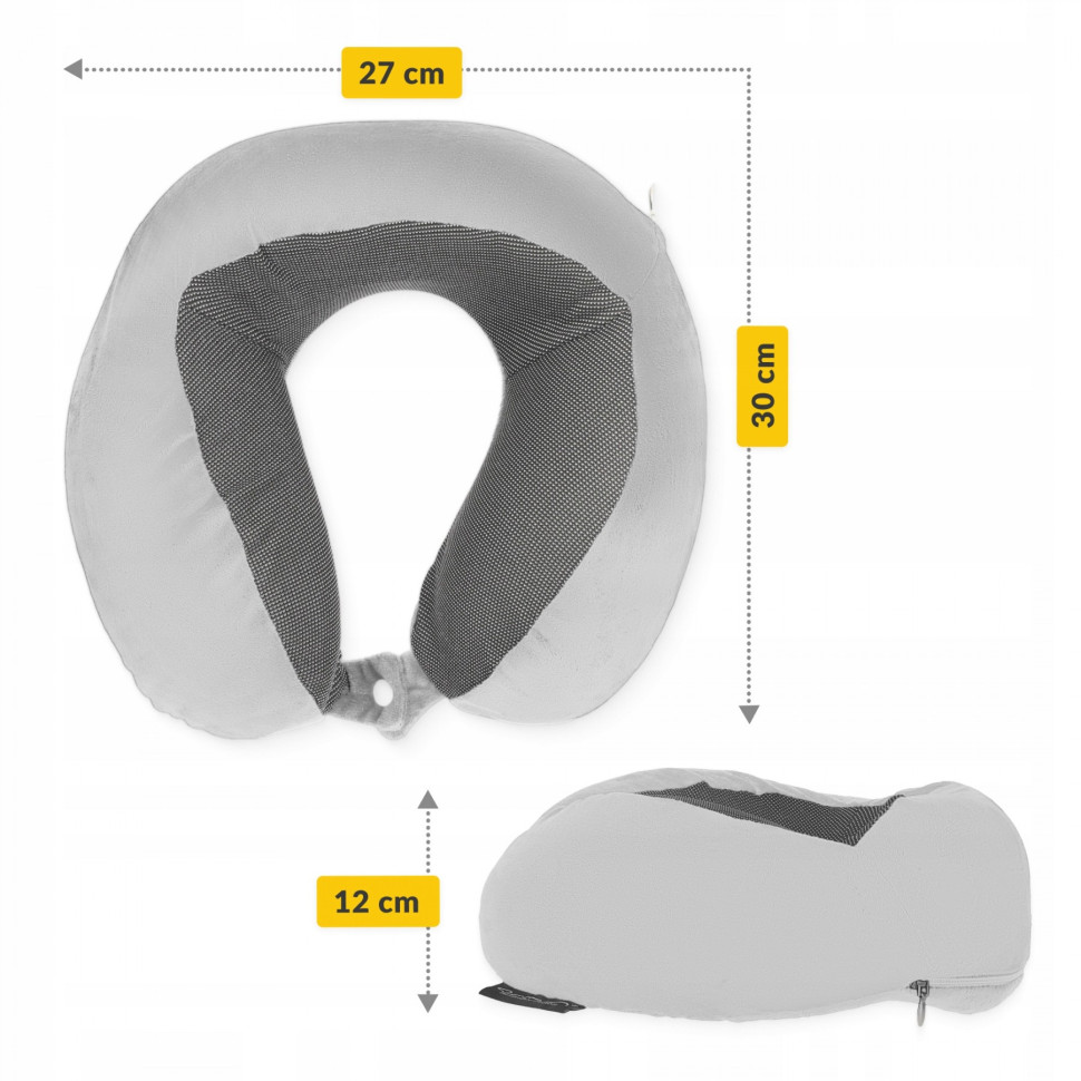 Подушка дорожная 4FIZJO 4FJ0577 Grey 30x27x12 см