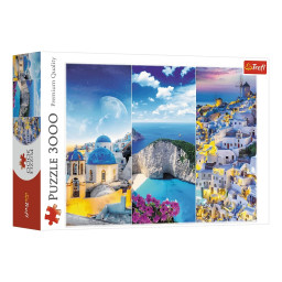 Пазл классический "Греческие каникулы - коллаж" Trefl 33073, 3000 элементов