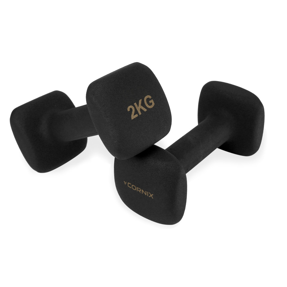 Гантелі вінілові Square Cornix XR-0407 Black 2 x 2 кг