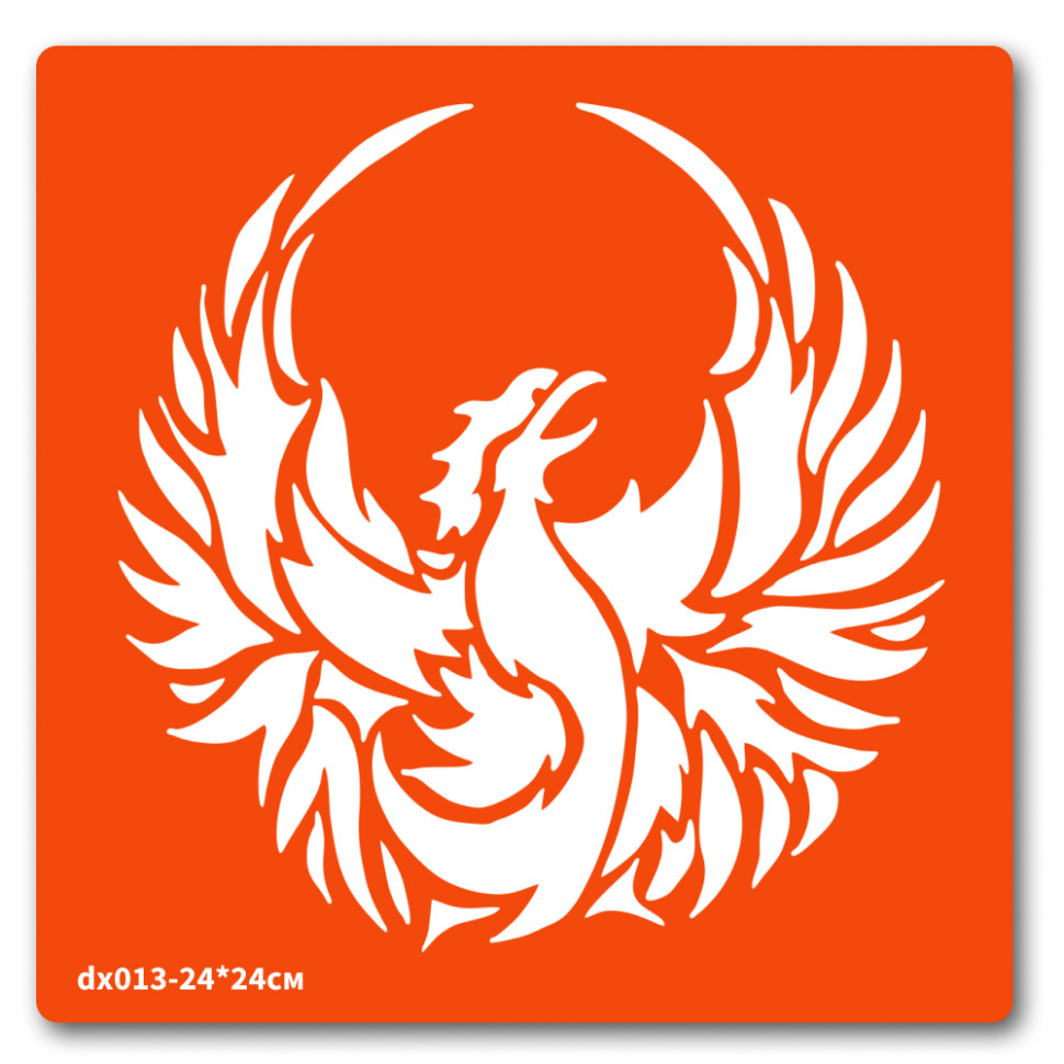 Трафарет для біо-тату Фенікс Fresh Tattoo dx013-24*24см, розмір 24 х 24см                                                                