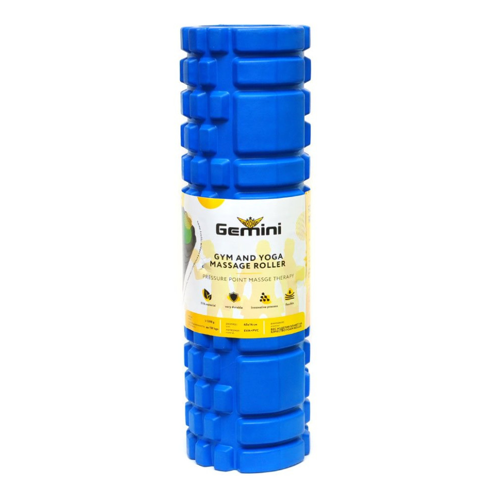 Ролер для йоги та пілатесу Grid Combi Roller Gemini Sport G0011BL 45х14 см