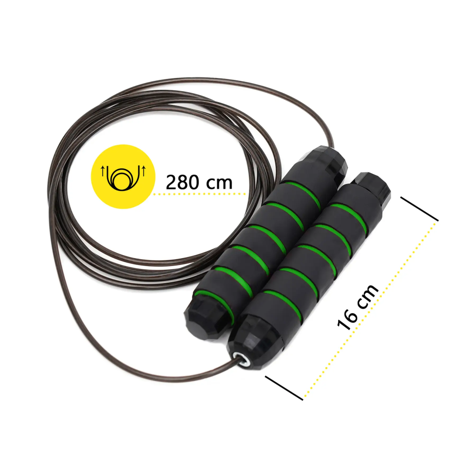 Скакалка для кросфіту Cornix Speed ​​Rope Classic XR-0352 чорний/зелений