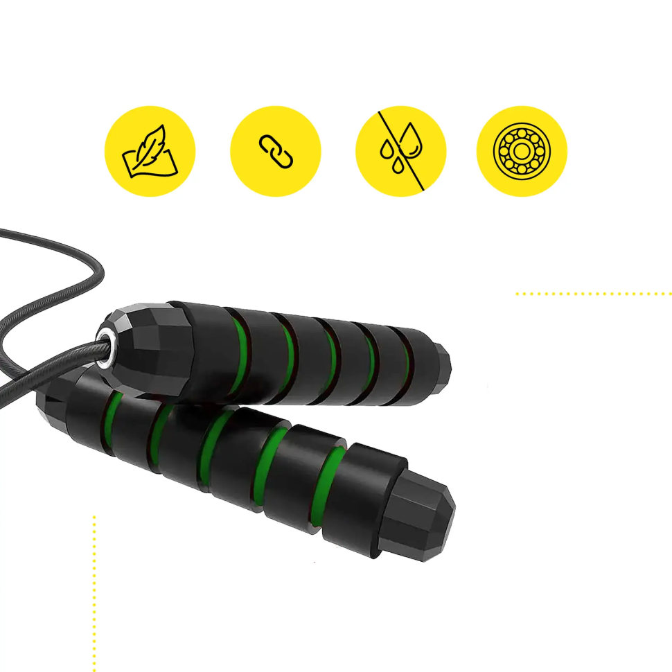 Скакалка для кросфіту Cornix Speed ​​Rope Classic XR-0352 чорний/зелений