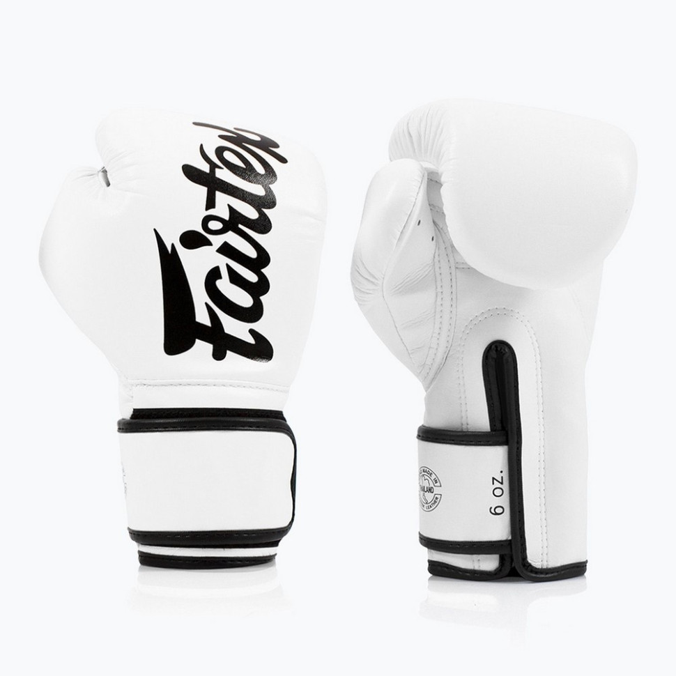 Боксерские перчатки BGV14 Fairtex BGV14_10oz_White 10 унций (бинты в комплекте)