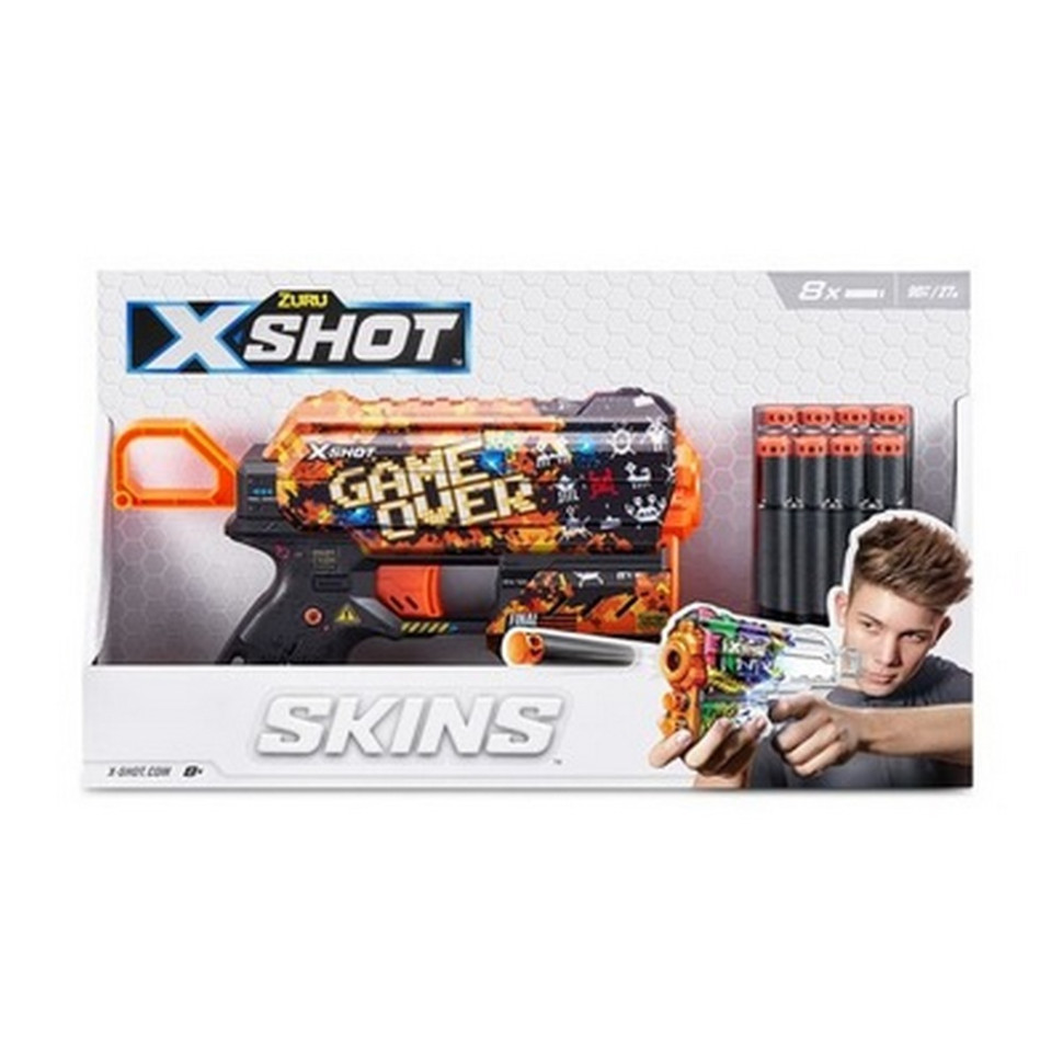 Скорострельный бластер Skins Flux Game Over X-SHOT 36516E (8 патронов)