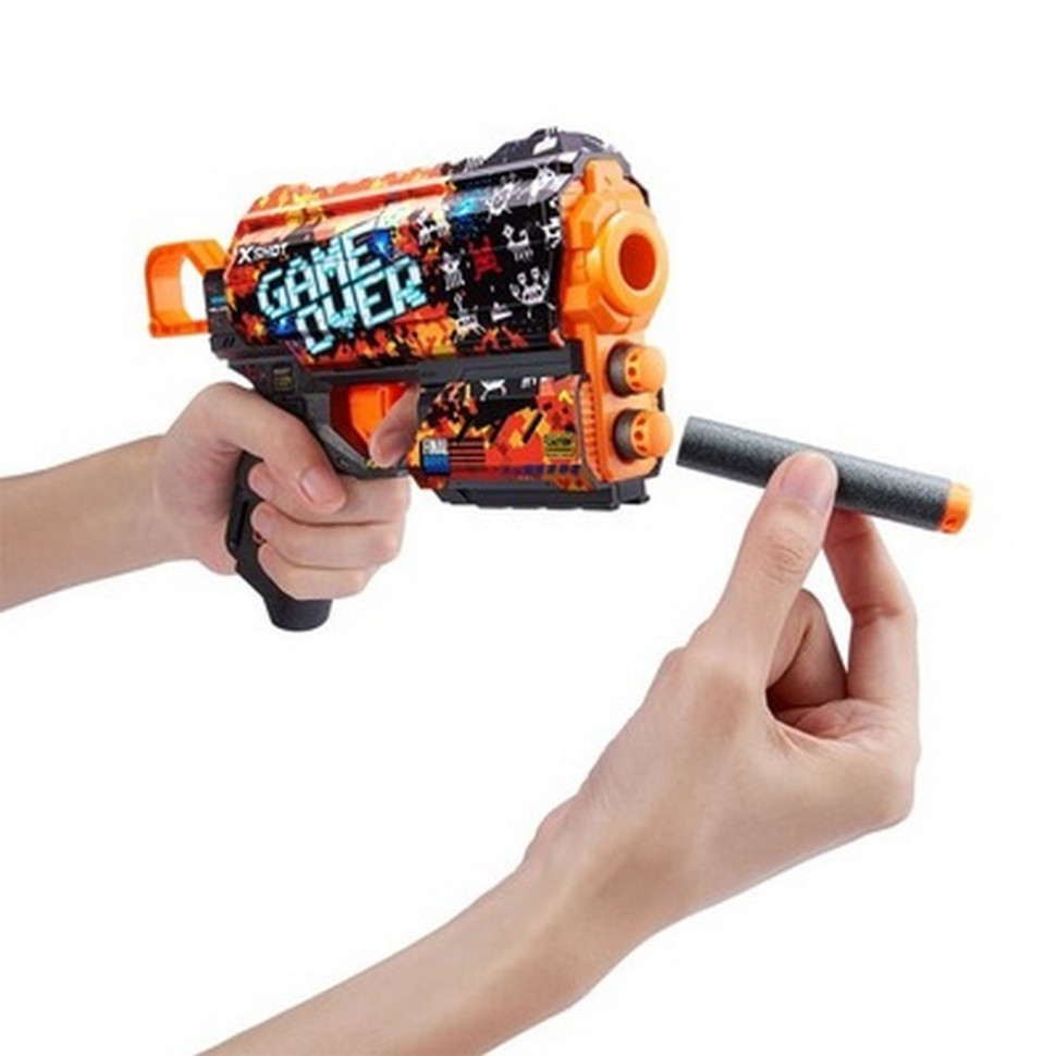 Скорострельный бластер Skins Flux Game Over X-SHOT 36516E (8 патронов)