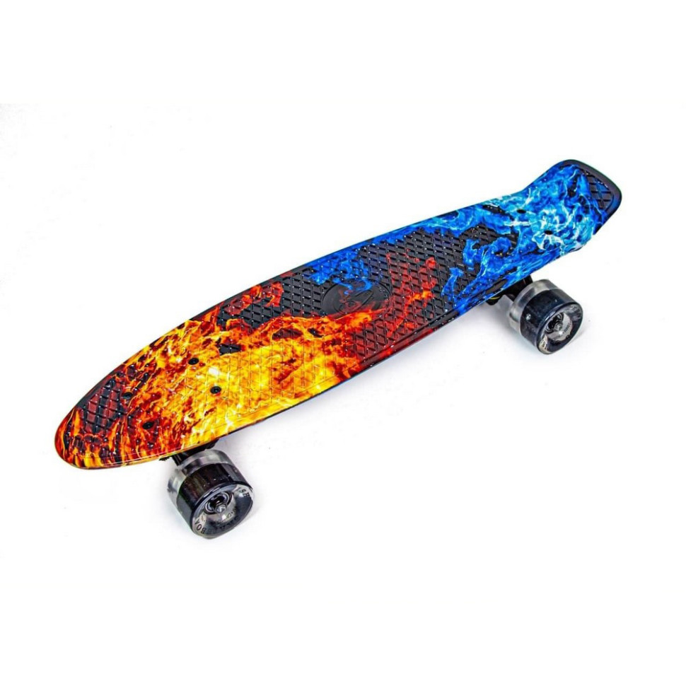 Скейт Penny Board Fire and Ice Fish 833333694 колеса зі світлом 85 кг
