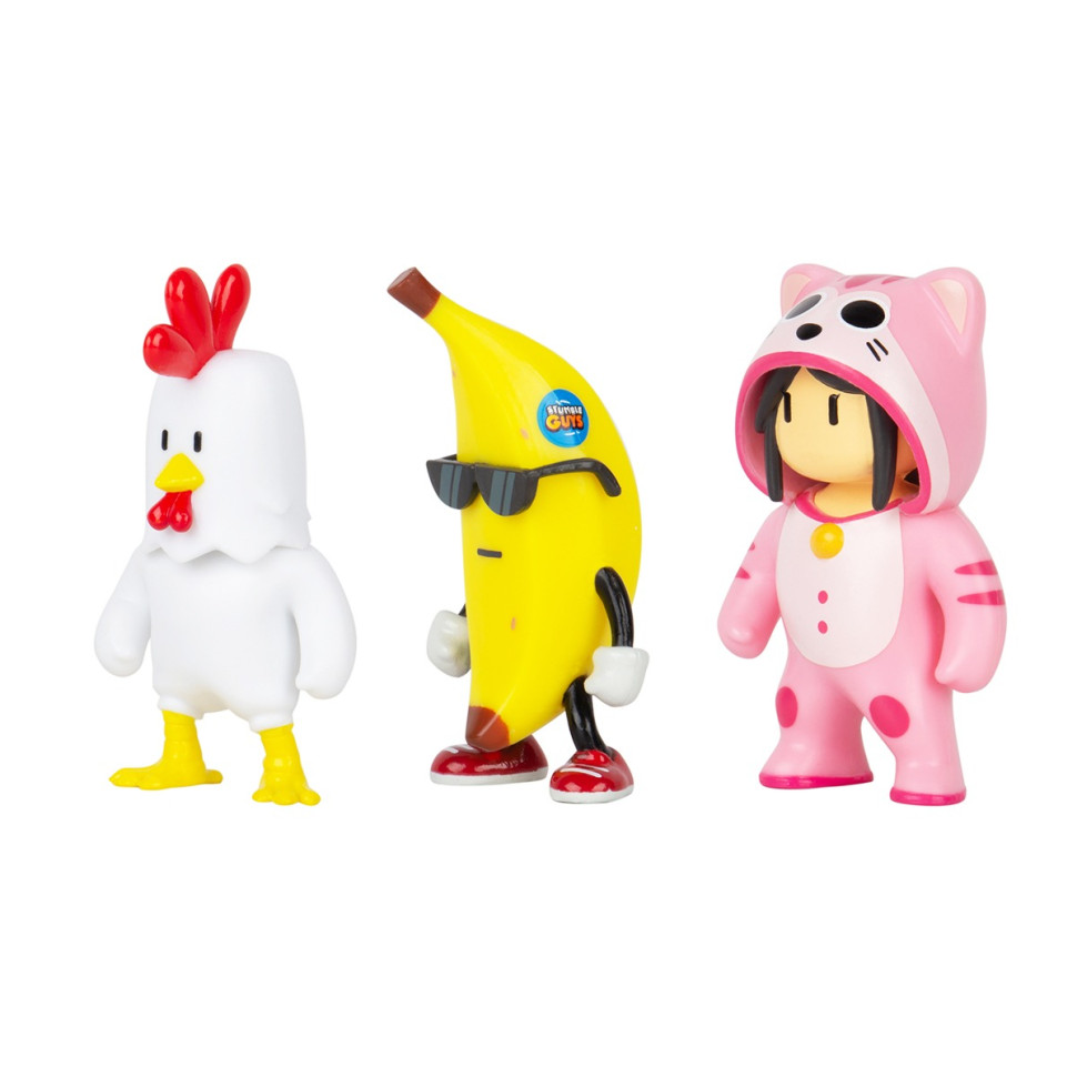 Набор Коллекционных Фигурок ЦЫПЛЕНОК, БАНАН, МЯУМЕР STUMBLE GUYS SG2020-6, 3 фигурки 6 см