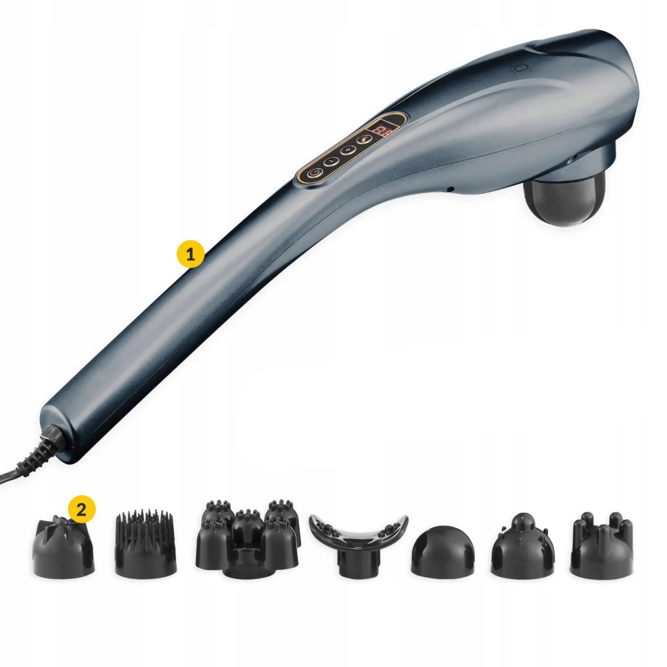 Ручной антицеллюлитный массажер для тела Long Stick 4FIZJO 4FJ0555 Grey 7 в 1