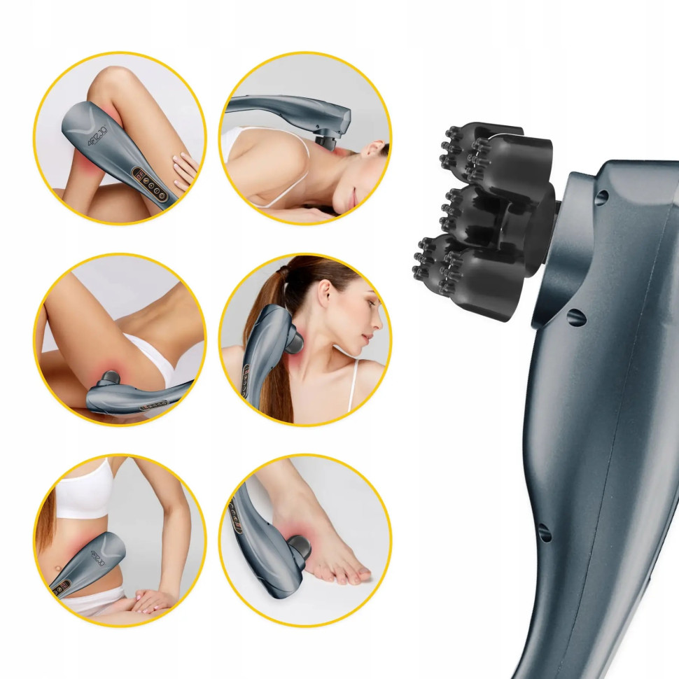 Ручной антицеллюлитный массажер для тела Long Stick 4FIZJO 4FJ0555 Grey 7 в 1