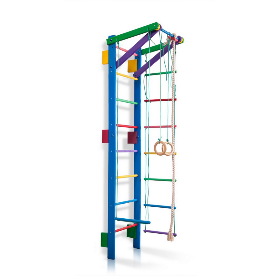 Спортивный уголок SportBaby Teenager-2-220 (blue) с кольцами