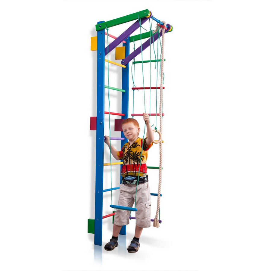 Спортивный уголок SportBaby Teenager-2-220 (blue) с кольцами