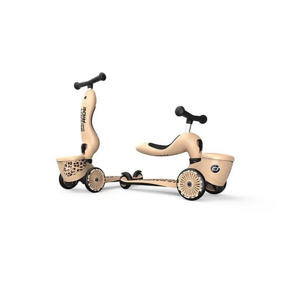 Самокат трансформер Highwaykick-1 Lifestyle Scoot and Ride SR-210621-LEOPARD, леопард,