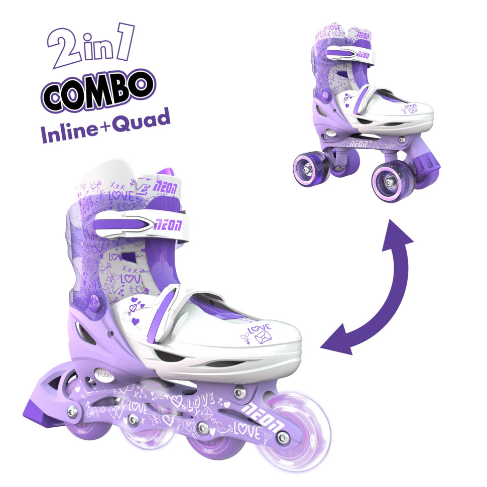 Роликовые коньки Neon Combo Skates Сиреневый (Размер 34-38) NT10L4