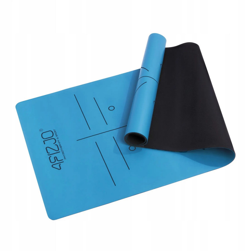 Килимок (мат) спортивний для йоги та фітнесу 4FIZJO 4FJ0588 PU 183 x 68 x 0.4 см, Blue