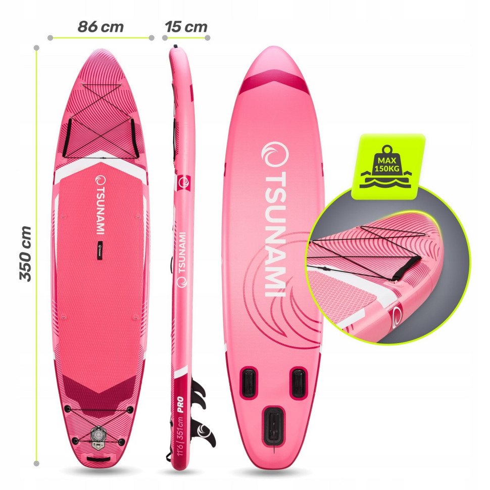 Надувная SUP доска PRO T10 TSUNAMI P-5905973405591 с веслом 350 см