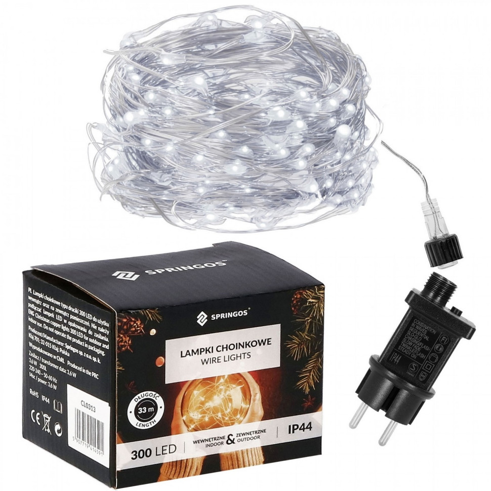 Гирлянда Springos CL0309, 30 м 300 LED, Cold White