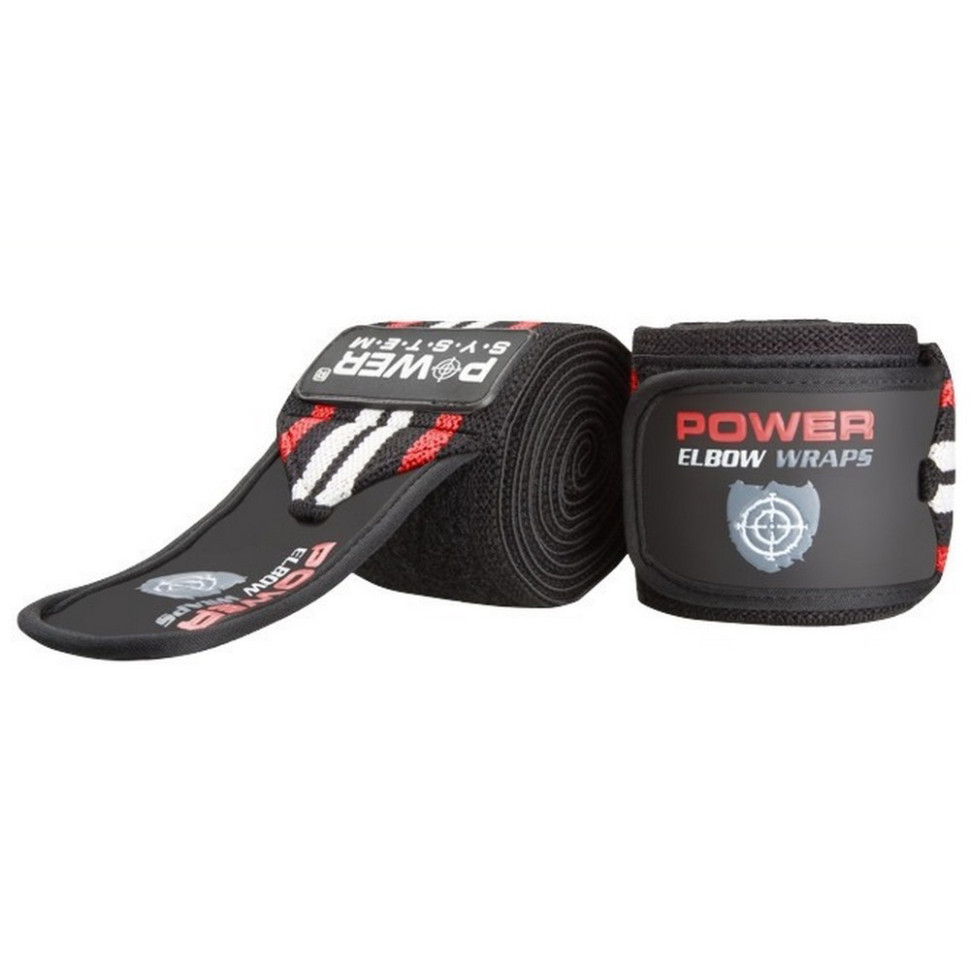 Бинты на локоть PS-3600 Elbow Wraps Power System PS-3600_Red-Black, Red/Black(пара)