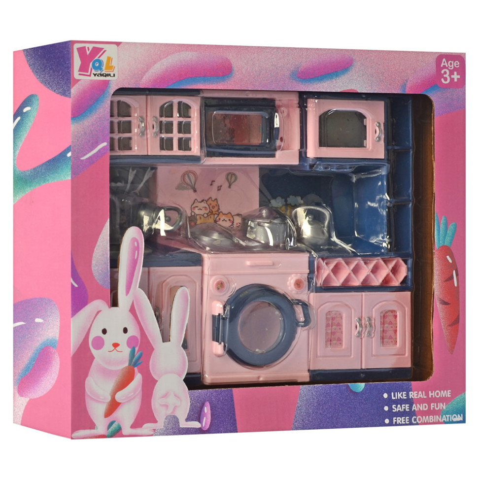 Игровой набор Кухонный гарнитур для кукол Bambi YQL8-A-B с посудой