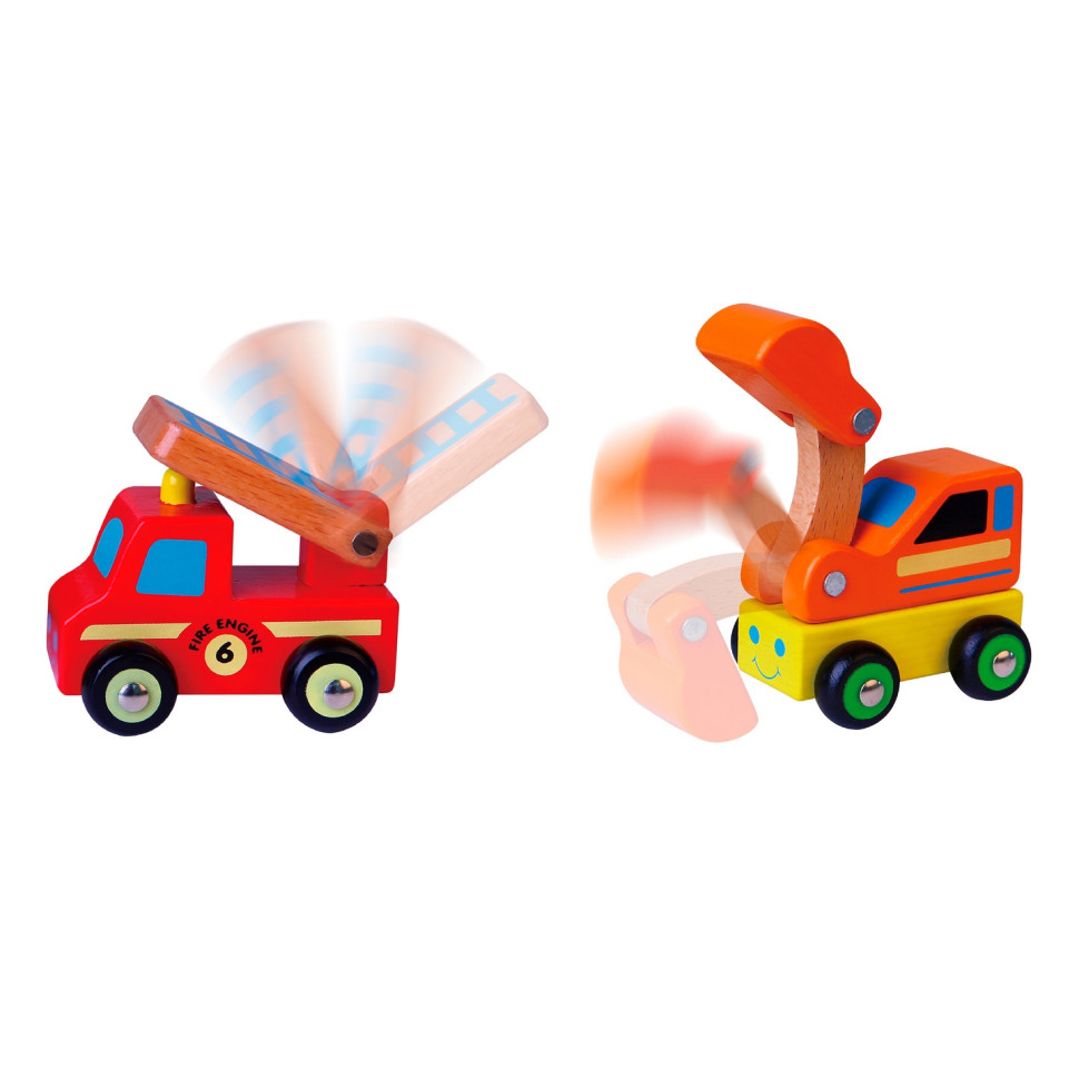 Набір іграшкових машинок Спецтранспорт Viga Toys 59621, 6 штук