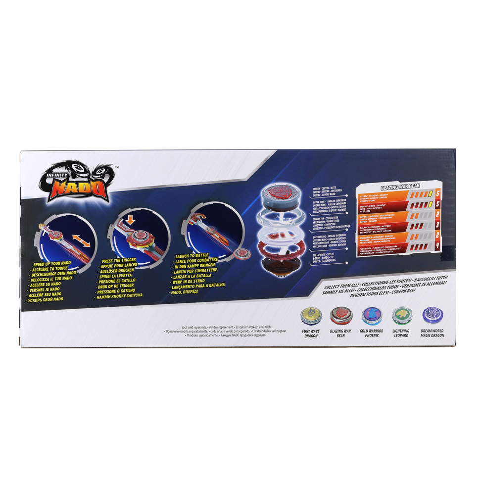 Волчок Infinity Nado EU654132 VI серия Advanced Pack Blazing War Bear Горящий Боевой Медведь