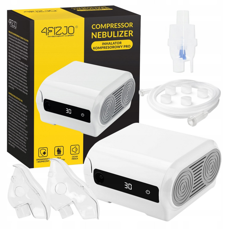 Інгалятор компресорний (небулайзер) PRO 4FIZJO P-5905973402033 з дисплеєм