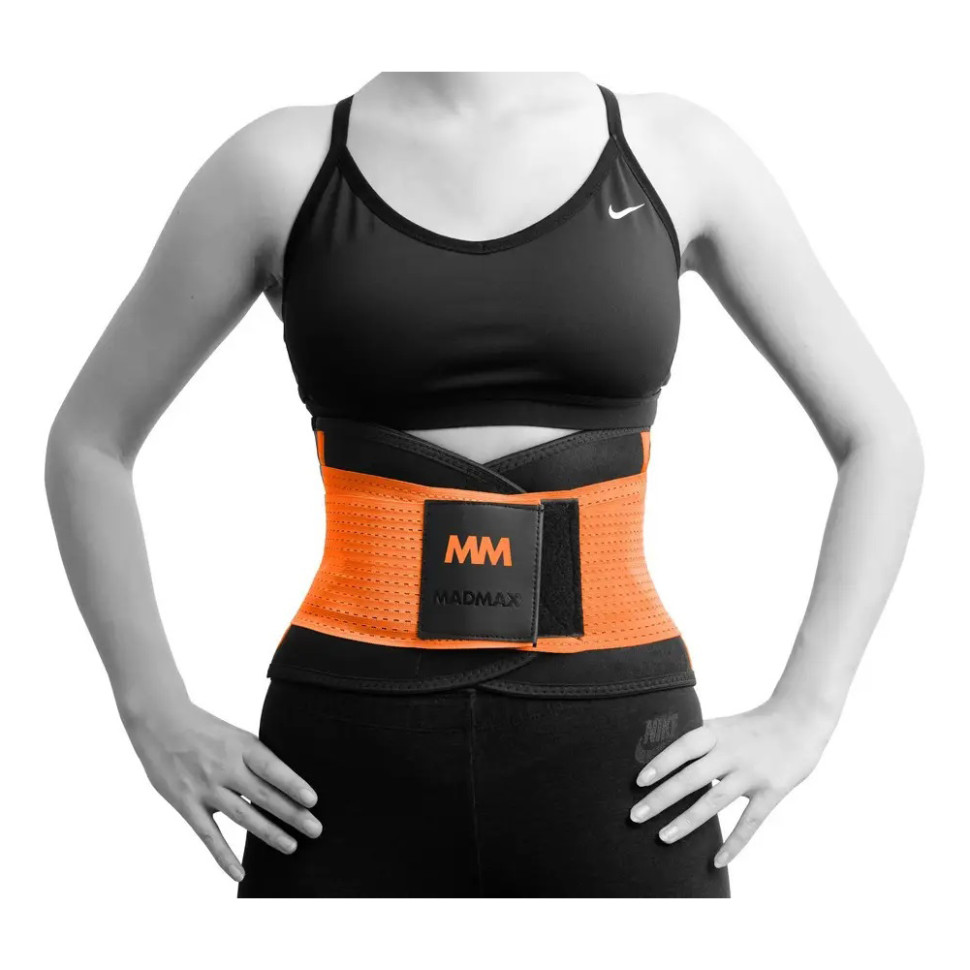Пояс компрессионный Slimming belt MadMax MFA-277-ORG_M Black/neon orange M