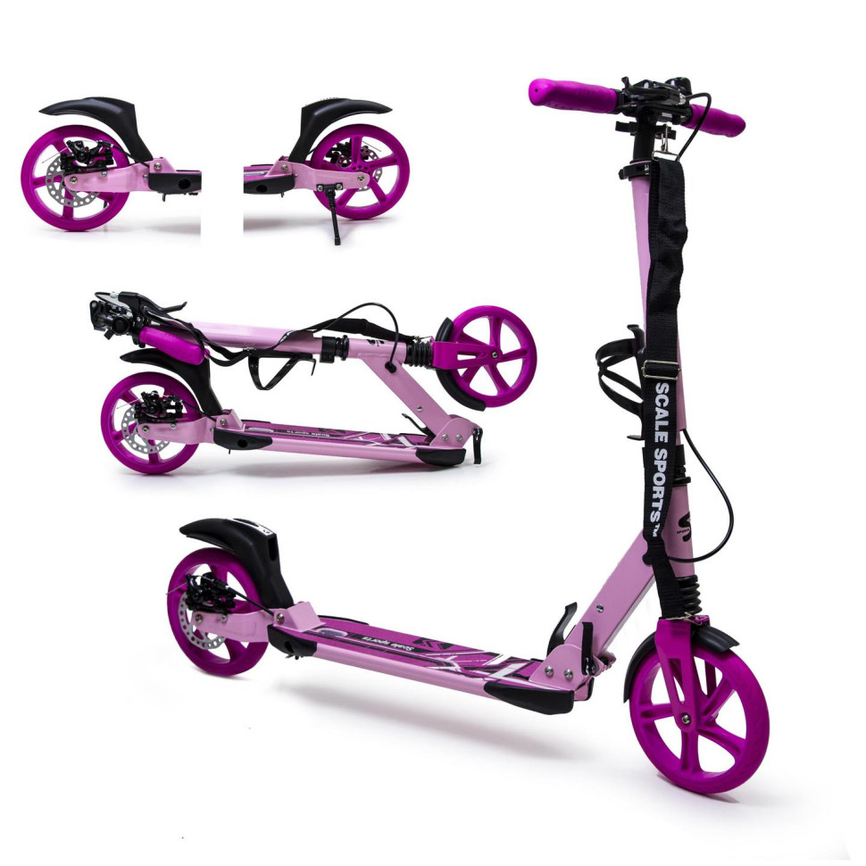 Самокат двухколесный Scale Sports 1565716456 SS-04 Pink, дисковый тормоз